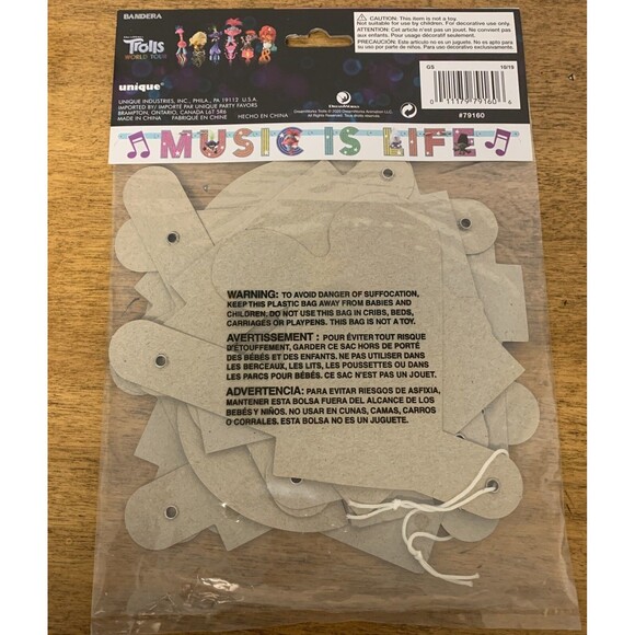 Trolls World Tour Party Banner 5ft~Girls Birthday Party Supplies - Picture 3 of 3